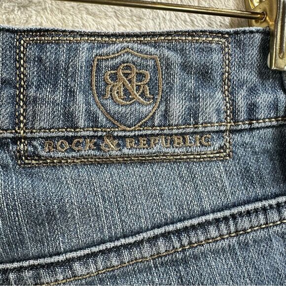 Rock & Republic Straight Leg Medium Wash Jeans‎ Embroidered Pockets Men’s 29x30 - Picture 5 of 7